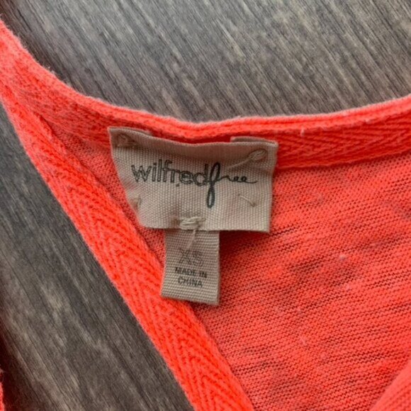 Aritzia Wilfred Free Tank Top Cropped Bright neon orange flowy Burnout Size XS - Picture 8 of 9